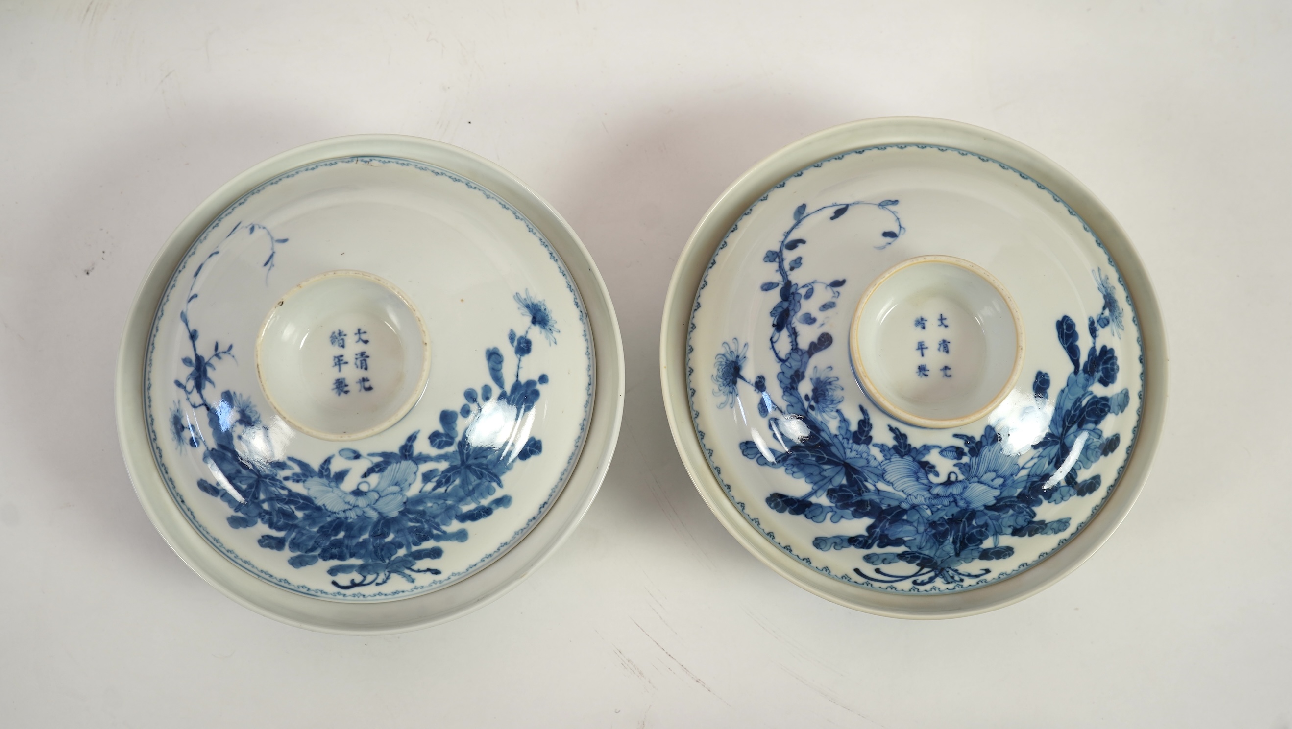 A Chinese blue and white table service, Guangxu mark and of the period (1875-1908)